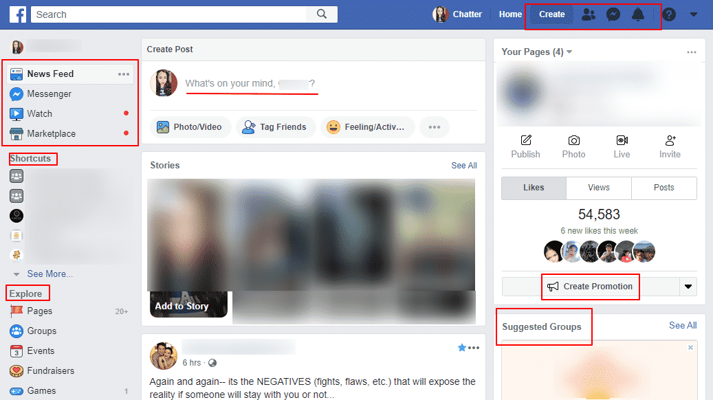 Sample of Facebook UX copy and design