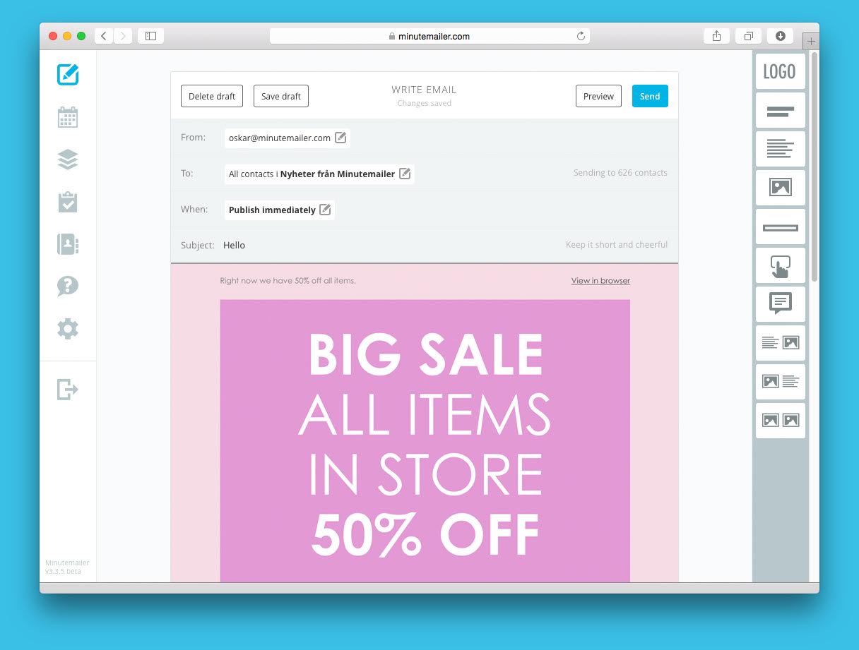 minutemailer dashboard saas funnels
