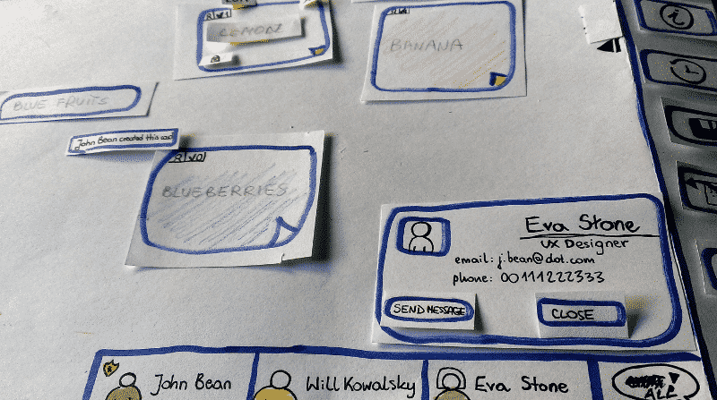 An example of paper prototyping