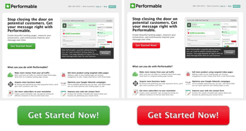 Hubspot test changing the color of their CTA
