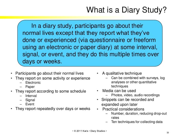 what is a diary study
