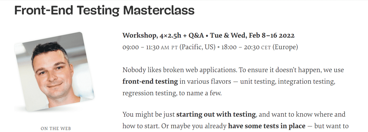 Front-End-Testing-Masterclass-Online-Workshops