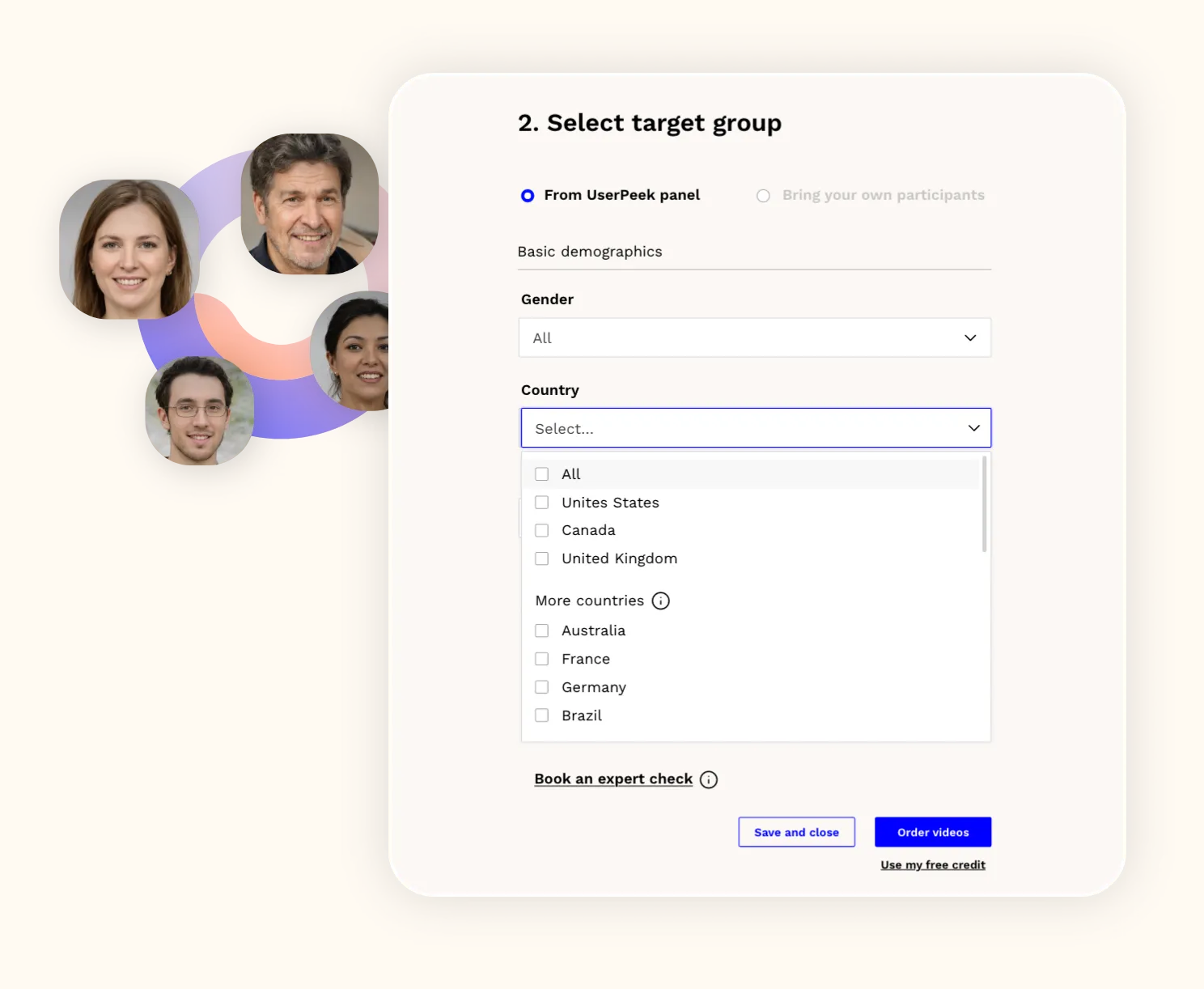 recruit qualified participants from global panel